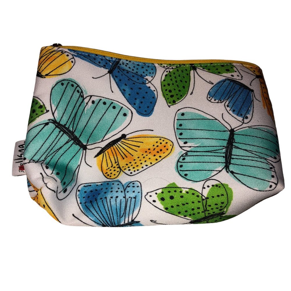 Vera Clinique AS NEW butterfly print zipper pouch makeup bag